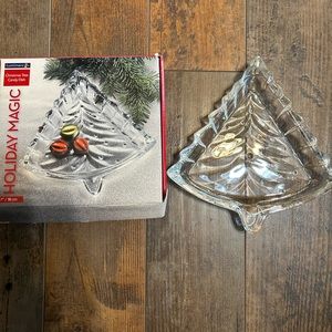 Luminarc Christmas tree candy dish 7”